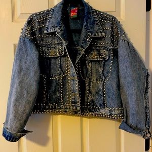 Studded Denim Jacket One Size